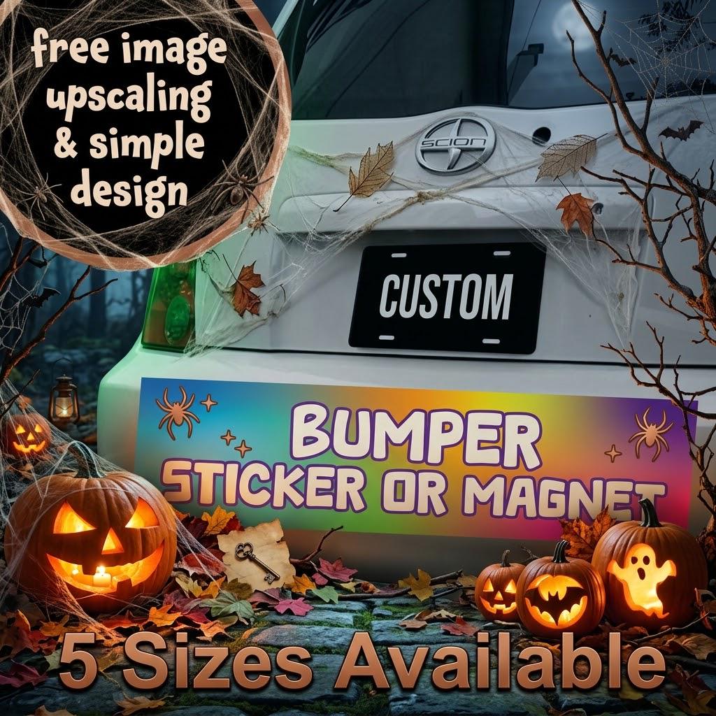 Personalized Custom Bumper Sticker – Weatherproof Photo & Text Car Sticker