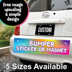 Personalized Custom Bumper Sticker – Weatherproof Photo & Text Car Sticker