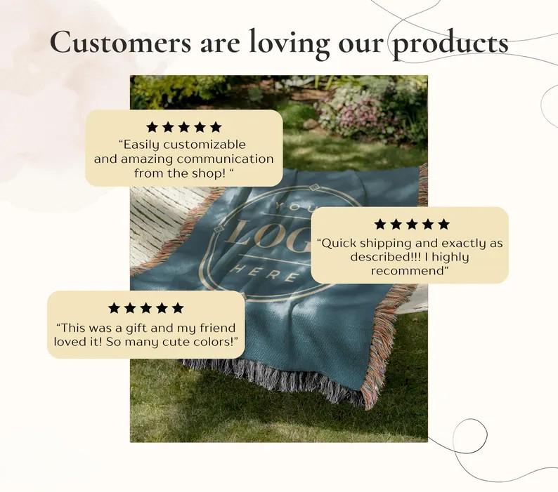 Personalized Custom Woven Blanket – Heirloom Quality Cotton Fringe Throw