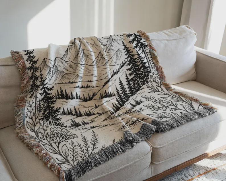 Personalized Custom Woven Blanket – Heirloom Quality Cotton Fringe Throw